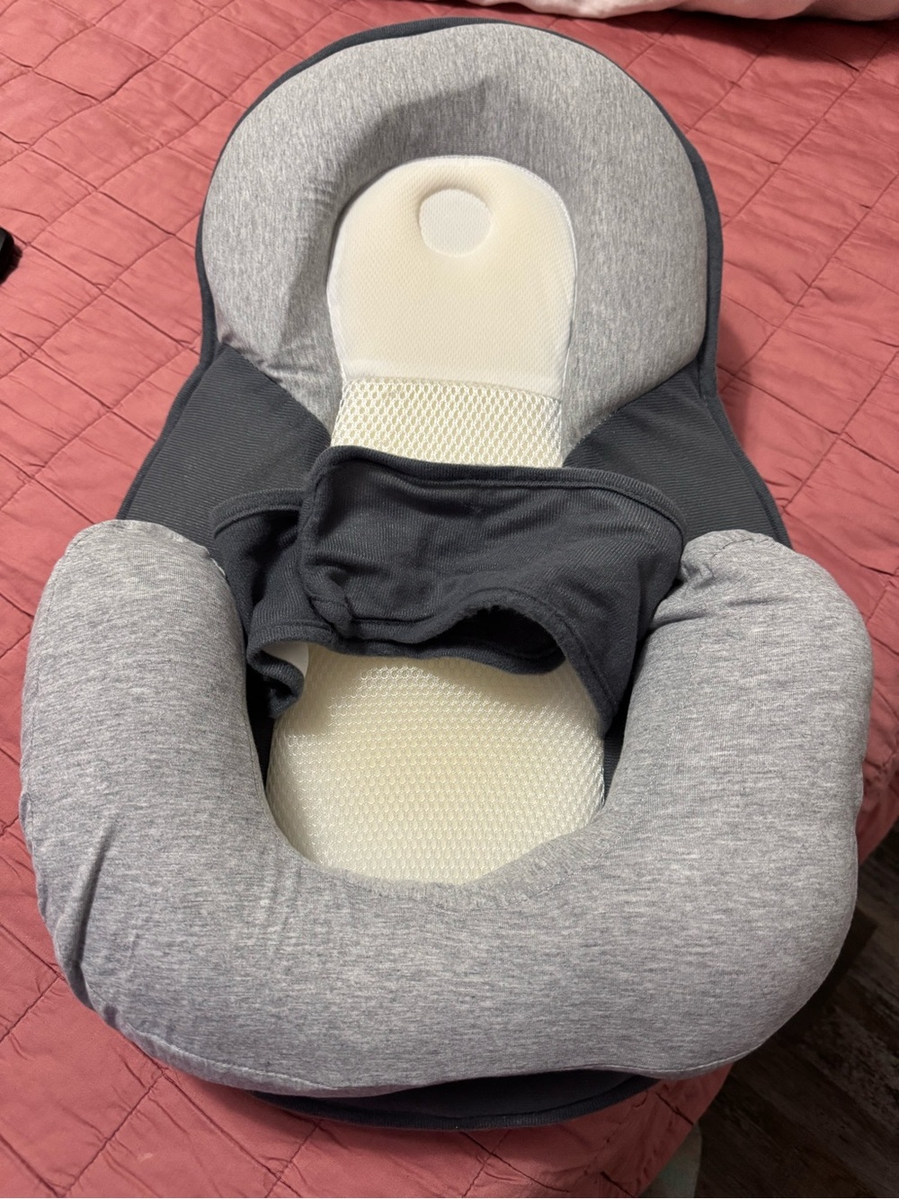Gray and Charcoal Baby One-Piece Lounger
